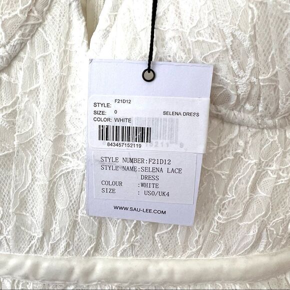 Sau Lee Selena Lace Sweetheart Midi Dress in White Bridal Wedding 0 - Picture 13 of 14